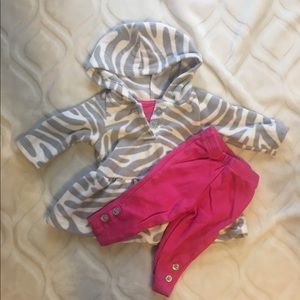 Infant Pink/zebra two piece set